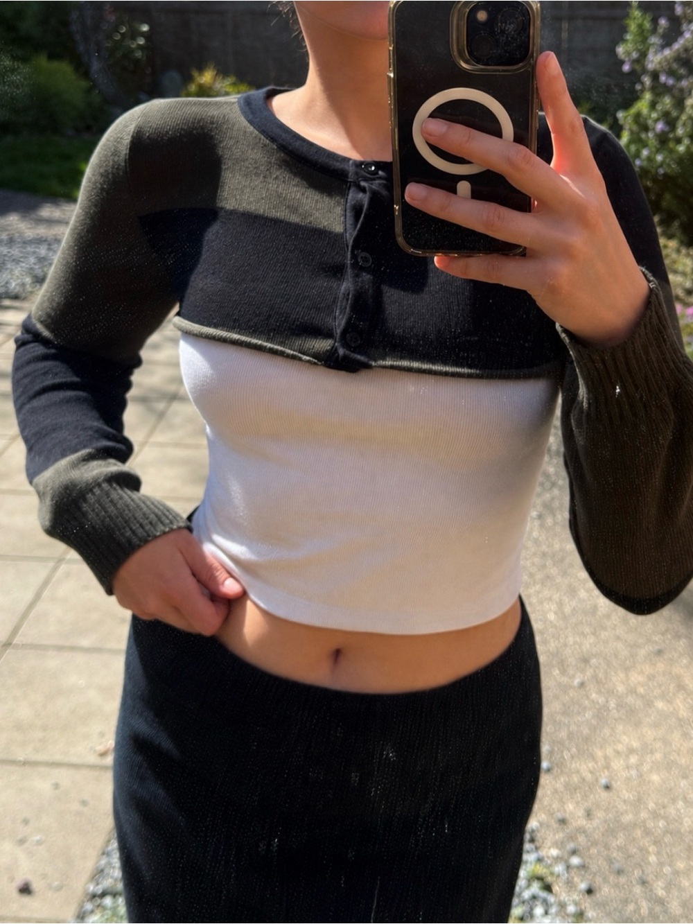 Hot Topic Black & Green Bolero Sweater